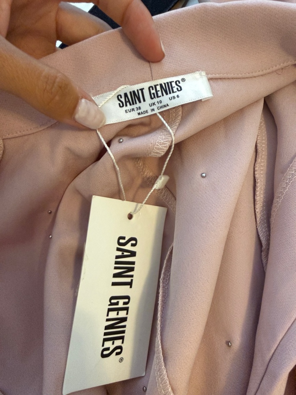 Suuuuper freakin cute Pearl Embellished Pink Blazer Dress - Picture 2 of 5